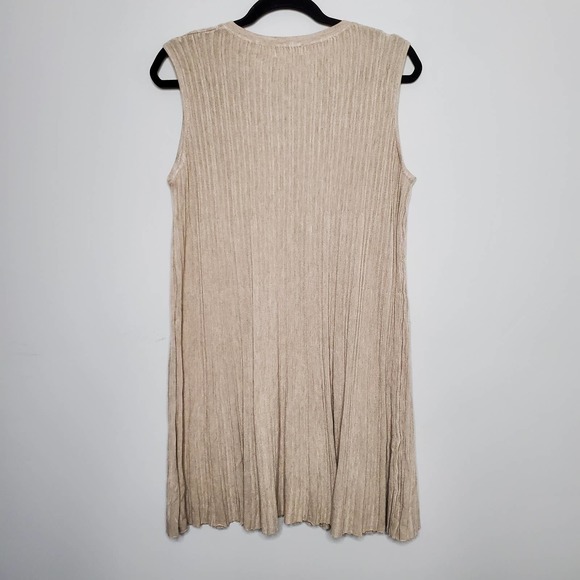 UMGEE • Beige Ribbed Sleeveless Tunic Shift Dress NEW Sz Small - Picture 7 of 7